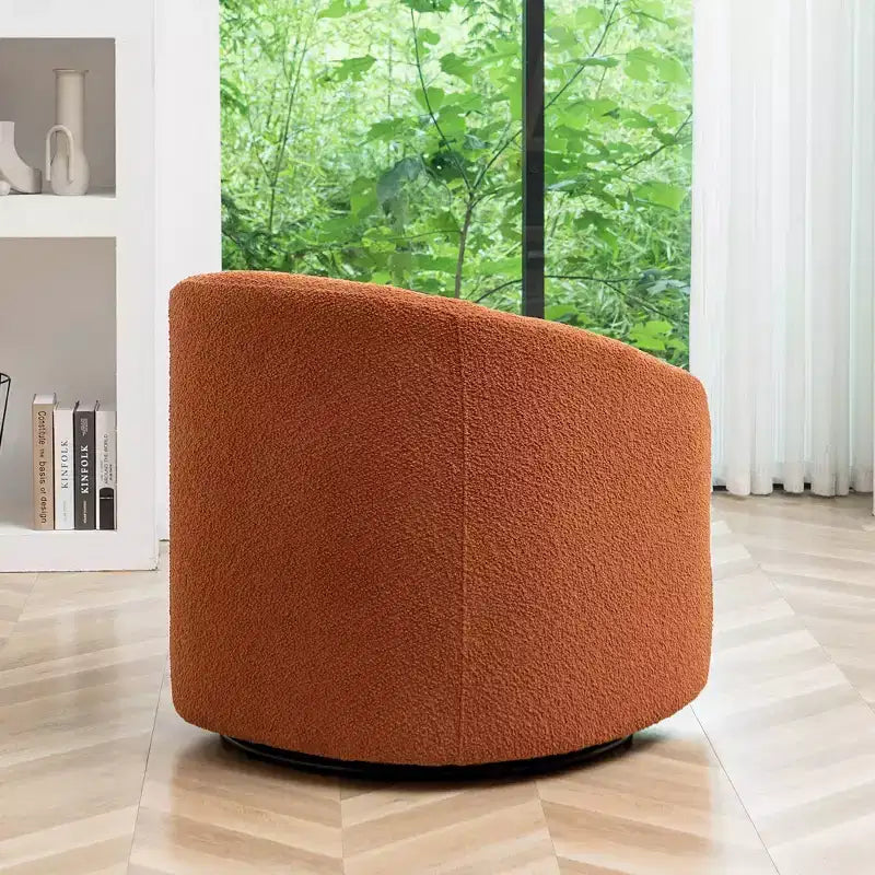 Poltrona a botte girevole in bouclé larghezza 81 cm, capacità 136 kg, nessun assemblaggio richiesto