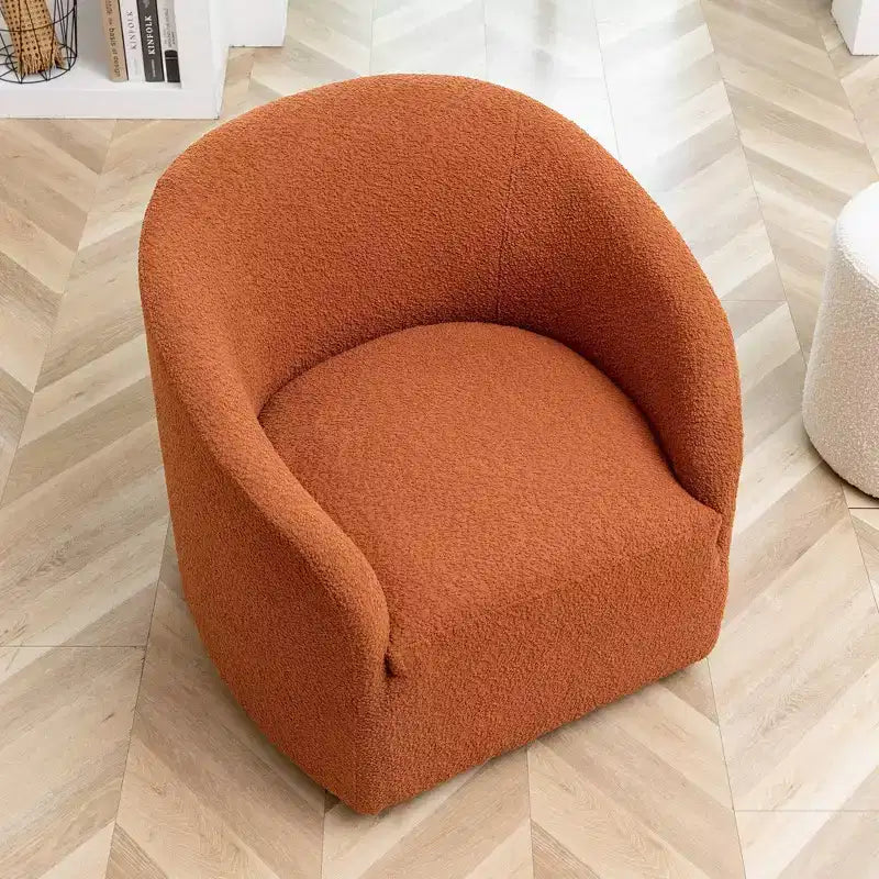 Poltrona a botte girevole in bouclé larghezza 81 cm, capacità 136 kg, nessun assemblaggio richiesto