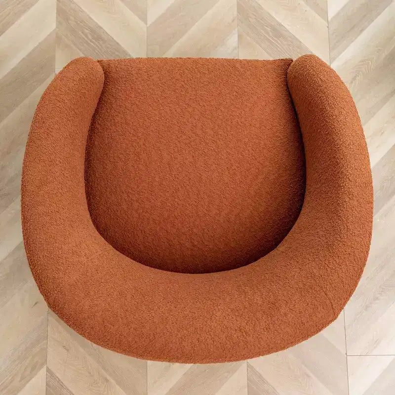 Poltrona a botte girevole in bouclé larghezza 81 cm, capacità 136 kg, nessun assemblaggio richiesto