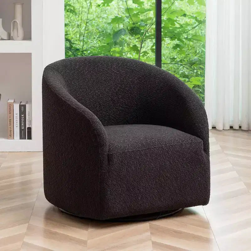 Poltrona a botte girevole in bouclé larghezza 81 cm, capacità 136 kg, nessun assemblaggio richiesto