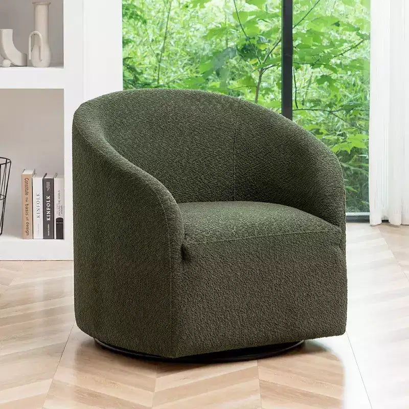Poltrona a botte girevole in bouclé larghezza 81 cm, capacità 136 kg, nessun assemblaggio richiesto
