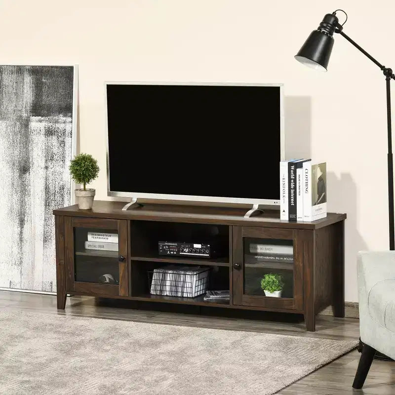 Mobile TV per televisori fino a 60", 2 armadietti, ripiani regolabili, 139,7 cm (L) x 50,17 cm (H)