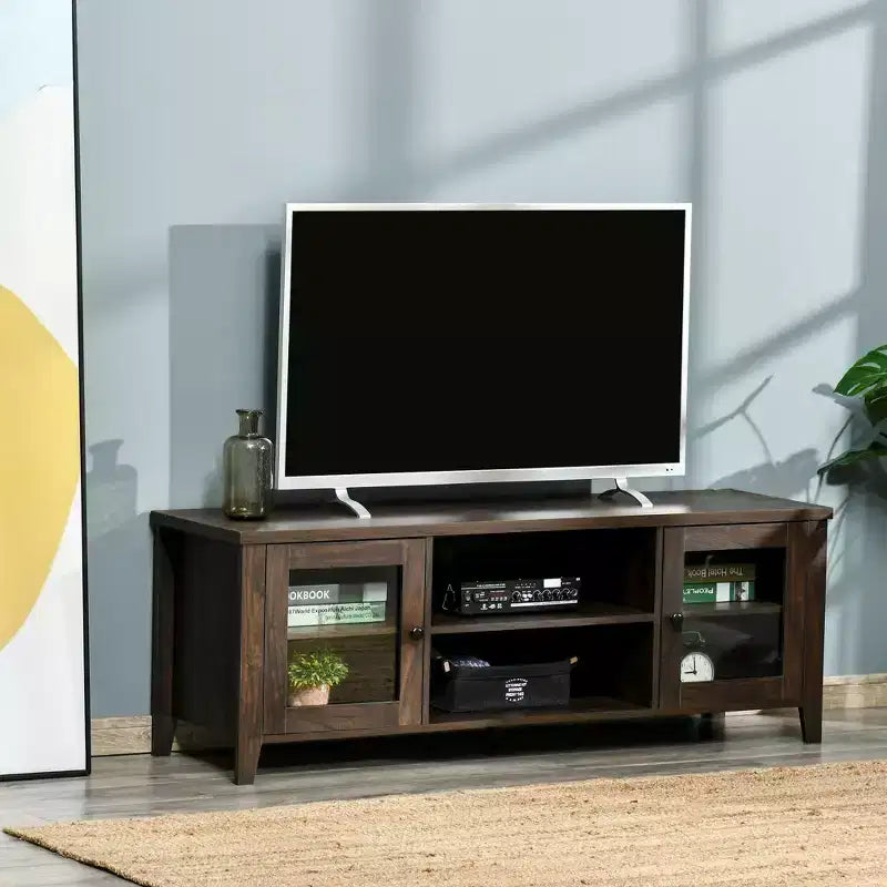 Mobile TV per televisori fino a 60", 2 armadietti, ripiani regolabili, 139,7 cm (L) x 50,17 cm (H)