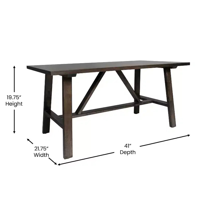 Tavolino da Salotto a Cavalletto in Legno Massello, Design a X, Capacità 136 kg