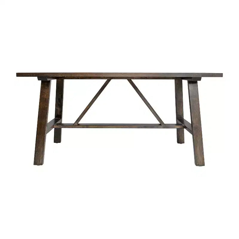 Tavolino da Salotto a Cavalletto in Legno Massello, Design a X, Capacità 136 kg