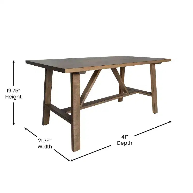 Tavolino da Salotto a Cavalletto in Legno Massello, Design a X, Capacità 136 kg