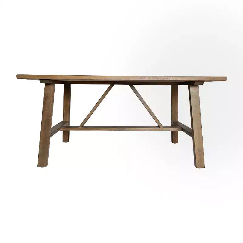 Tavolino da Salotto a Cavalletto in Legno Massello, Design a X, Capacità 136 kg
