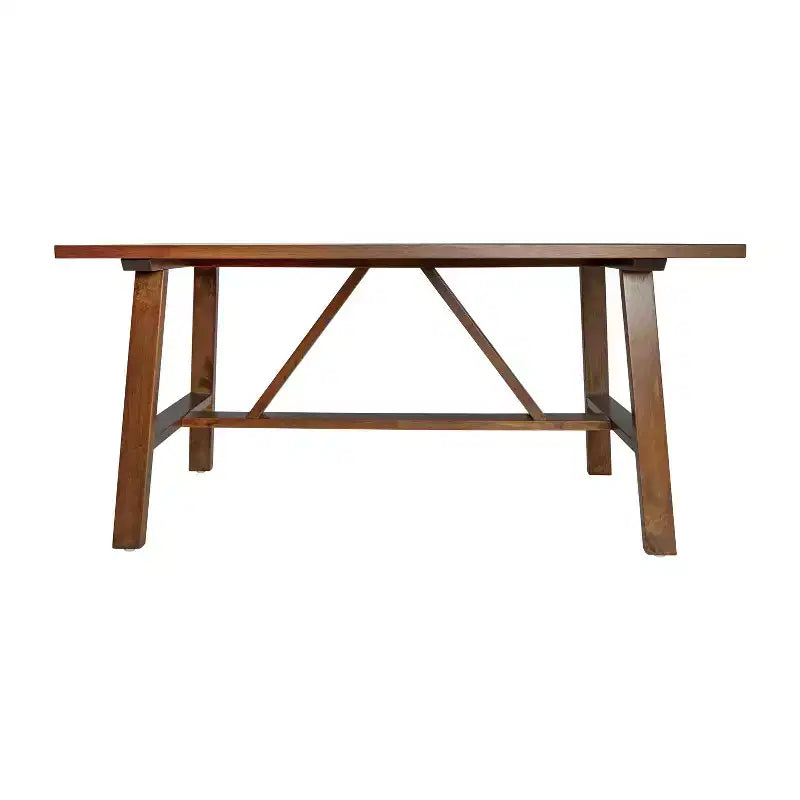 Tavolino da Salotto a Cavalletto in Legno Massello, Design a X, Capacità 136 kg