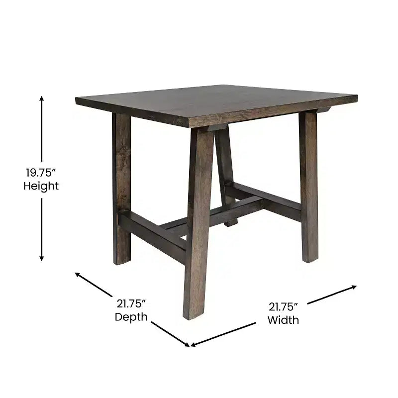 Tavolino Rustico in Legno Massello, Design a Cavalletto con Struttura a X, Capacità 136 kg