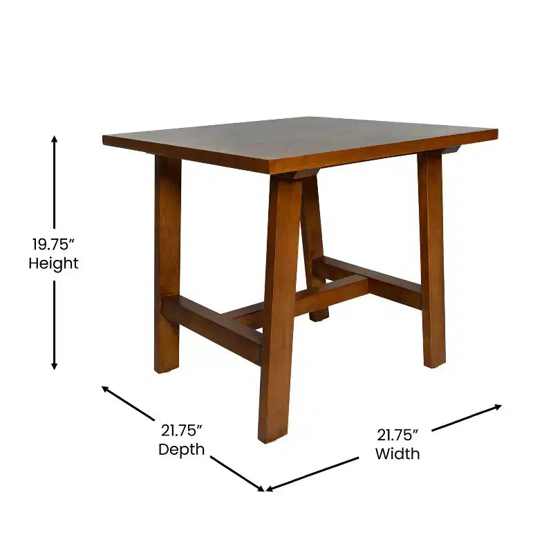 Tavolino Rustico in Legno Massello, Design a Cavalletto con Struttura a X, Capacità 136 kg