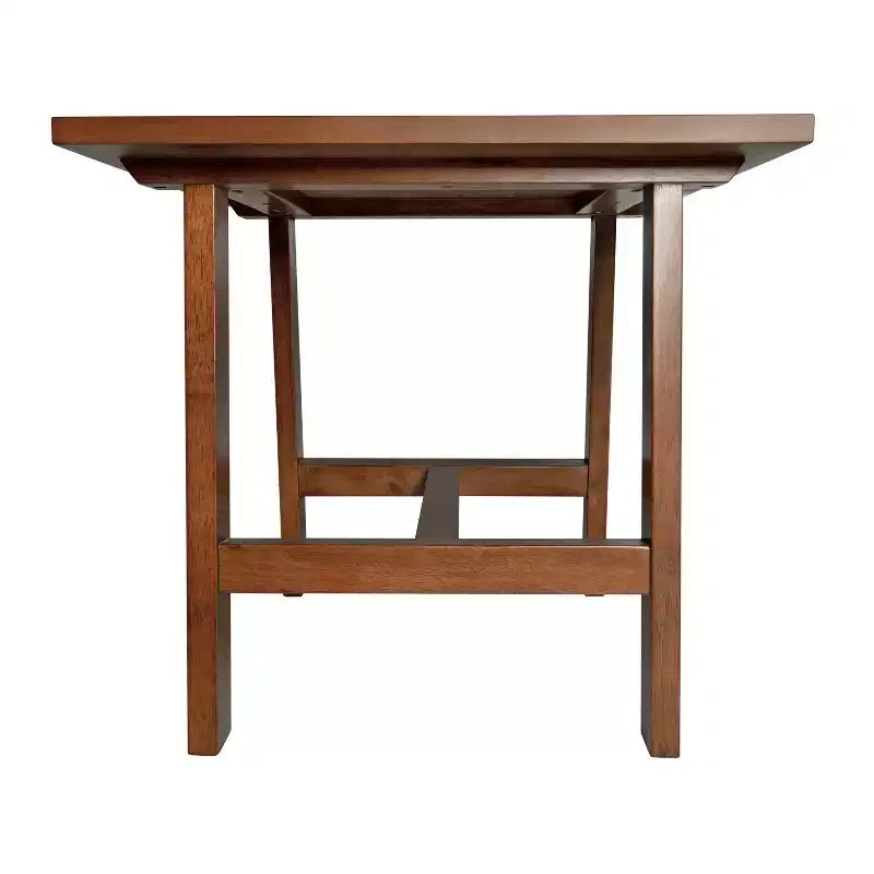 Tavolino Rustico in Legno Massello, Design a Cavalletto con Struttura a X, Capacità 136 kg