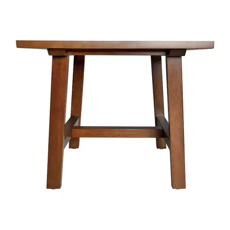 Tavolino Rustico in Legno Massello, Design a Cavalletto con Struttura a X, Capacità 136 kg