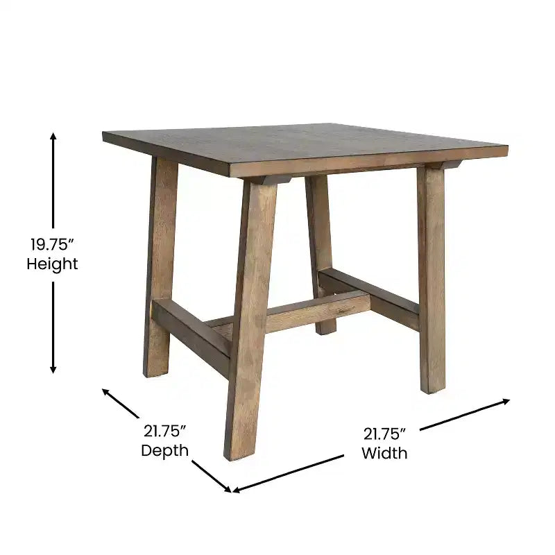 Tavolino Rustico in Legno Massello, Design a Cavalletto con Struttura a X, Capacità 136 kg