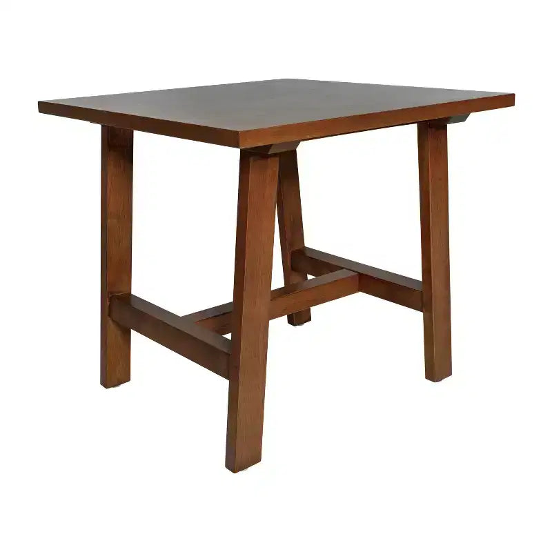 Tavolino Rustico in Legno Massello, Design a Cavalletto con Struttura a X, Capacità 136 kg