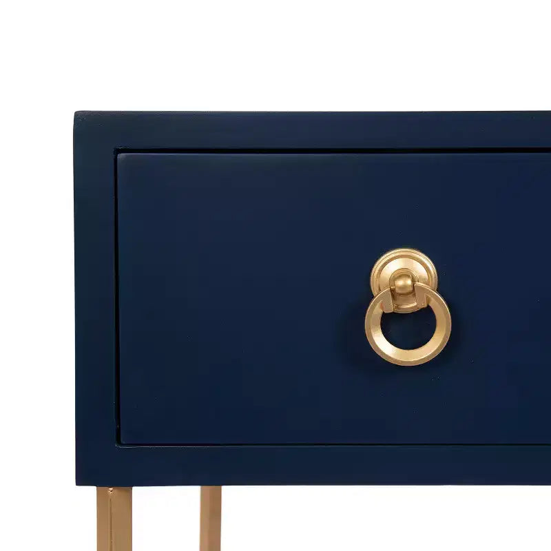 Tavolino Glamour con Cassetto, Blu Navy, 29,8 cm L x 76,2 cm H, Tavolino Salvaspazio