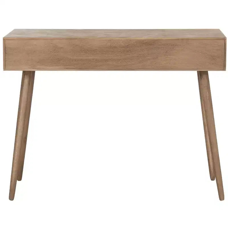 Consolle Mid-Century 3 cassetti, telaio in pino bianco anticato, capacità 22,7 kg