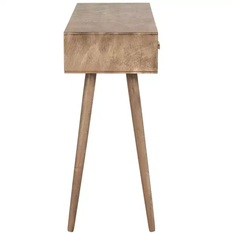 Consolle Mid-Century 3 cassetti, telaio in pino bianco anticato, capacità 22,7 kg