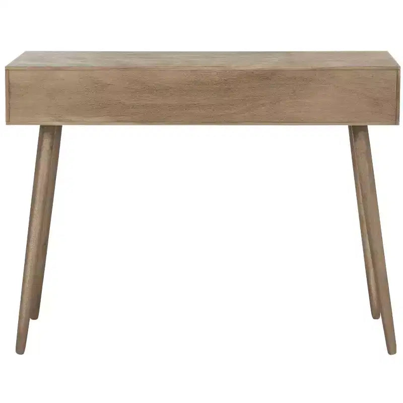 Consolle Mid-Century 3 cassetti, telaio in pino bianco anticato, capacità 22,7 kg