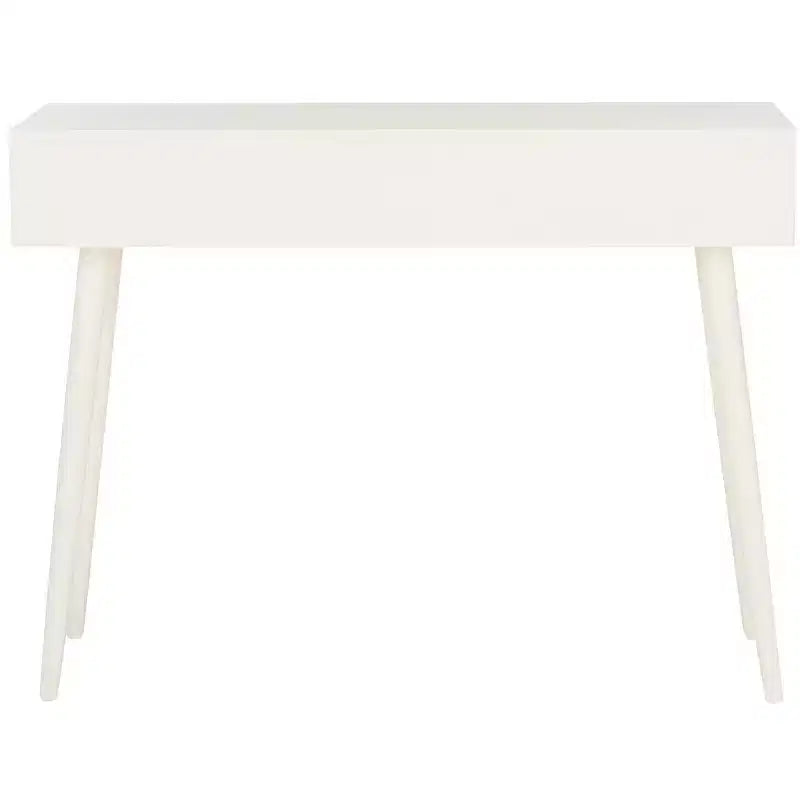 Consolle Mid-Century 3 cassetti, telaio in pino bianco anticato, capacità 22,7 kg