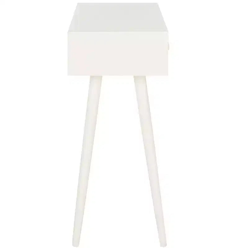 Consolle Mid-Century 3 cassetti, telaio in pino bianco anticato, capacità 22,7 kg