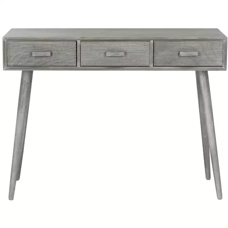 Consolle Mid-Century 3 cassetti, telaio in pino bianco anticato, capacità 22,7 kg