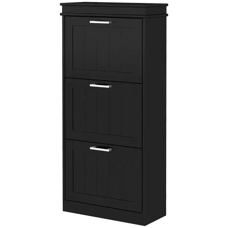 Scarpiera Stretta a 3 Ribalte con Ripiani Regolabili Contiene 15 Paia, 54 cm L x 117,5 cm H