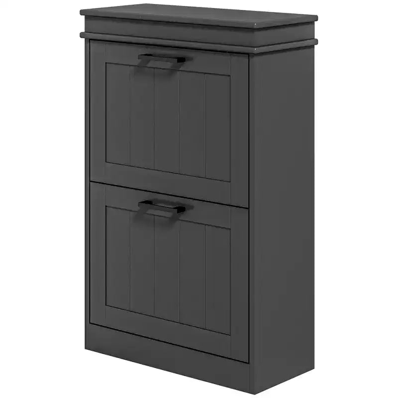 Scarpiera stretta con 2 ante a ribalta, ripiani regolabili, capacità 10 paia, 54 cm L x 82,5 cm A