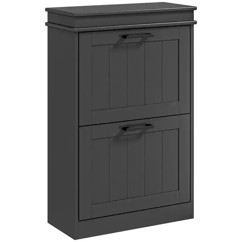 Scarpiera stretta con 2 ante a ribalta, ripiani regolabili, capacità 10 paia, 54 cm L x 82,5 cm A