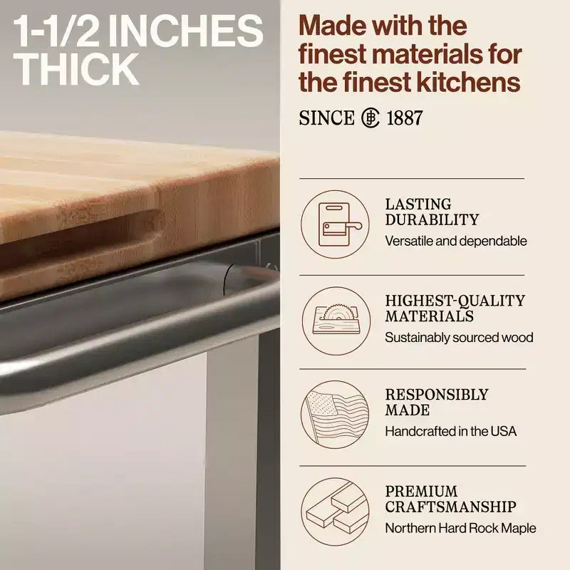 Carrello da Cucina con Tagliere Reversibile in Acero Removibile e 2 Ripiani in Acciaio Inossidabile