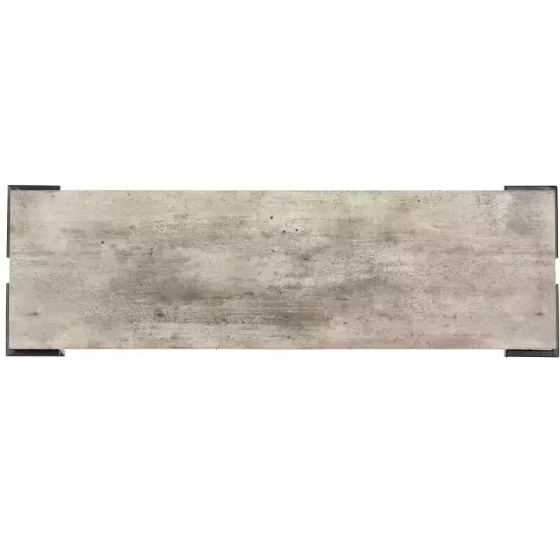 Consolle industriale con gambe a forcina, piano impiallacciato grigio, 120 cm P x 35 cm L x 75 cm A