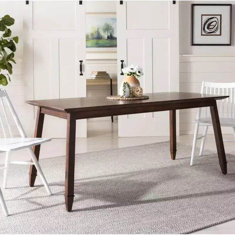 Tavolo da pranzo rettangolare, 6 posti, in mogano nero, 170 cm L x 80 cm P x 75 cm H
