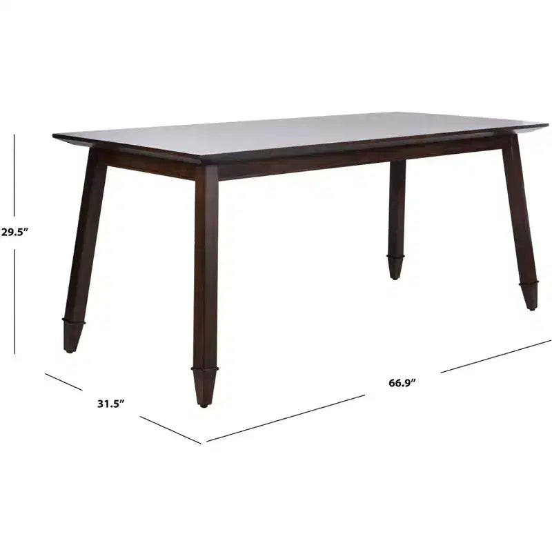 Tavolo da pranzo rettangolare, 6 posti, in mogano nero, 170 cm L x 80 cm P x 75 cm H