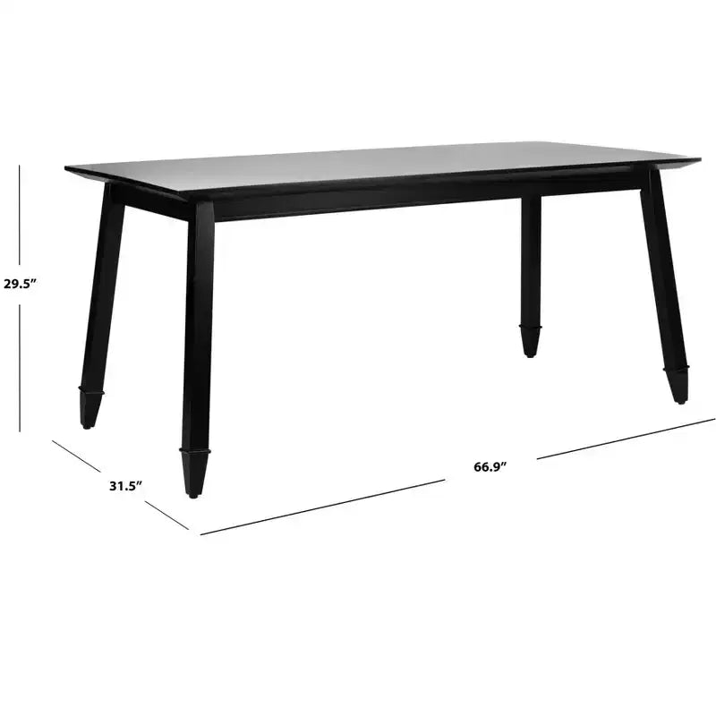 Tavolo da pranzo rettangolare, 6 posti, in mogano nero, 170 cm L x 80 cm P x 75 cm H