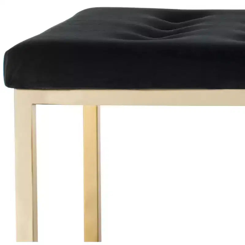 Panca imbottita in lino trapuntato con struttura in metallo, 122 cm L x 46 cm P x 48 cm A, capacità 250 kg
