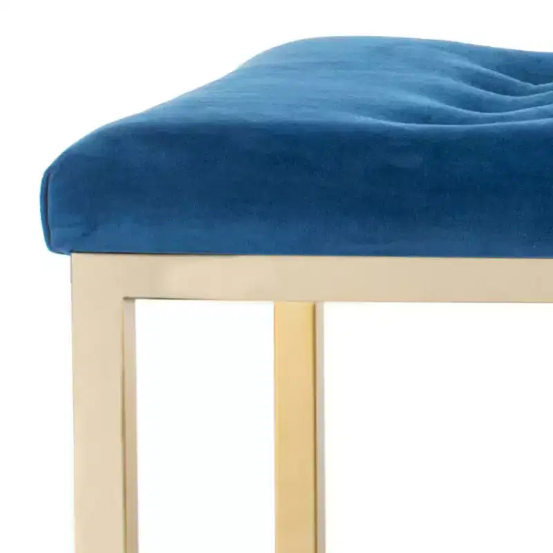 Panca imbottita in lino trapuntato con struttura in metallo, 122 cm L x 46 cm P x 48 cm A, capacità 250 kg