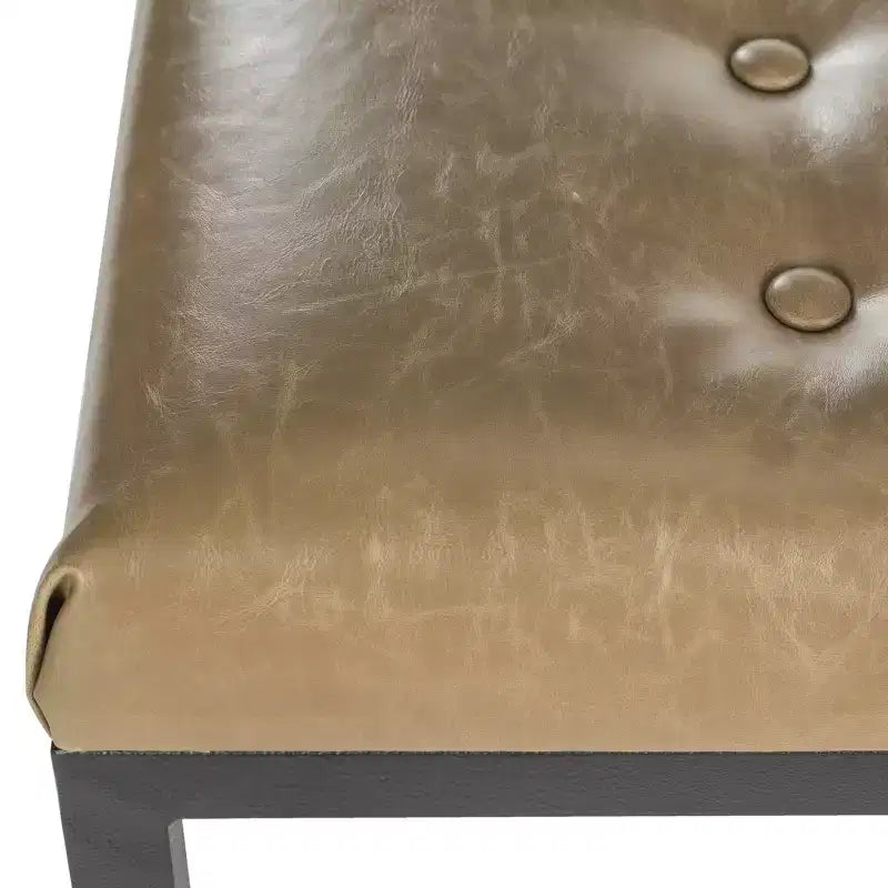 Panca imbottita in lino trapuntato con struttura in metallo, 122 cm L x 46 cm P x 48 cm A, capacità 250 kg