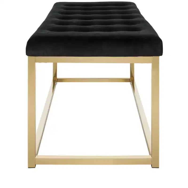 Panca imbottita in lino trapuntato con struttura in metallo, 122 cm L x 46 cm P x 48 cm A, capacità 250 kg