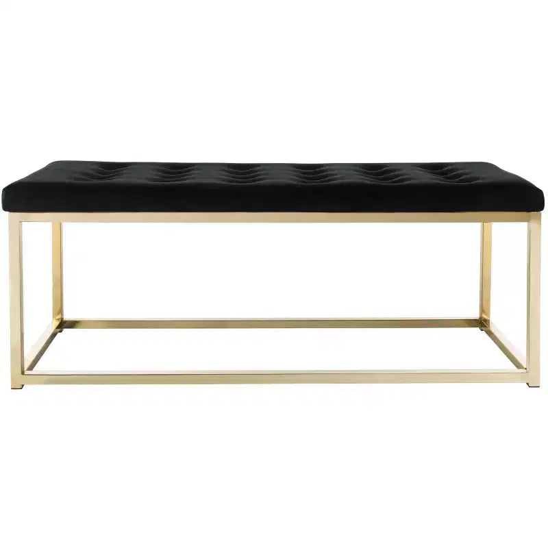 Panca imbottita in lino trapuntato con struttura in metallo, 122 cm L x 46 cm P x 48 cm A, capacità 250 kg