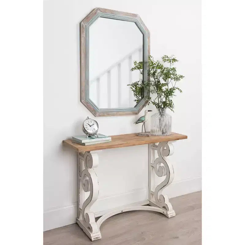 Specchio da parete Palmer Octagon 28x36, cornice in MDF, montaggio a parete