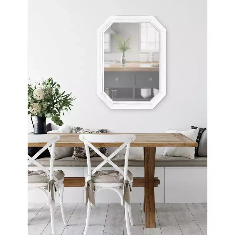 Specchio da parete Palmer Octagon 28x36, cornice in MDF, montaggio a parete