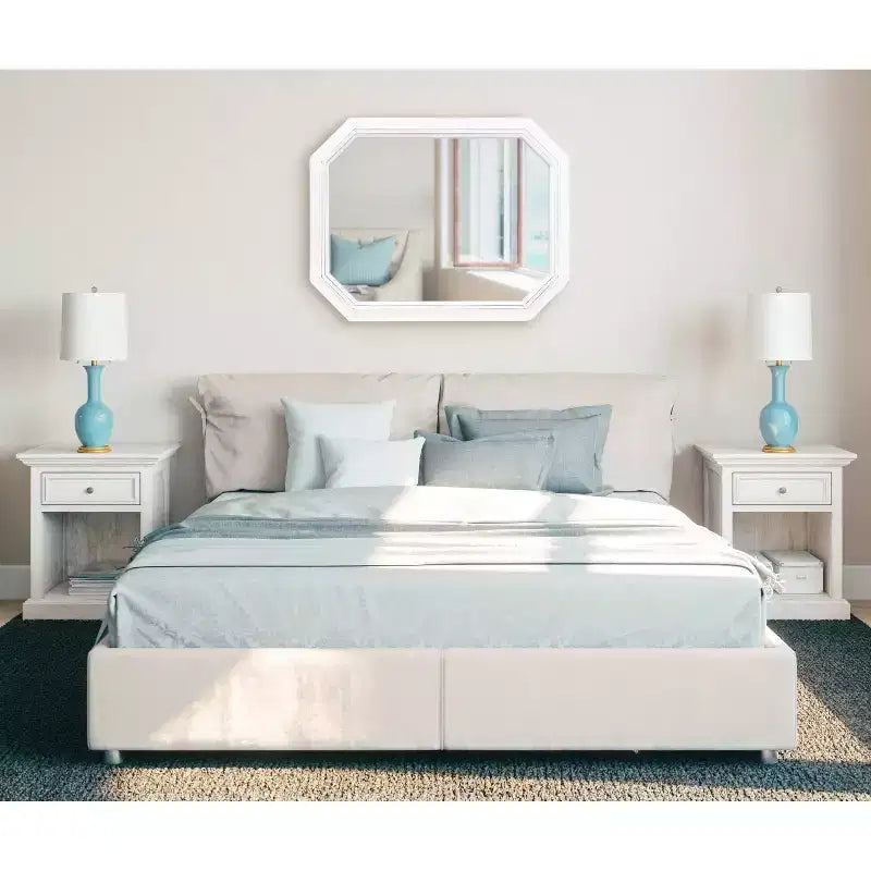 Specchio da parete Palmer Octagon 28x36, cornice in MDF, montaggio a parete