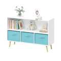 Libreria a 4 scomparti per bambini con cassetti in tessuto, in MDF, età 1-5