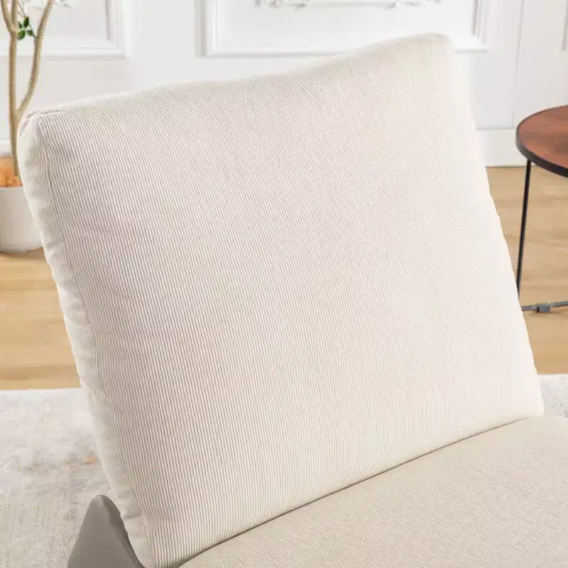 Poltrona a dondolo reclinabile moderna rivestita in velluto a coste con poggiapiedi, larghezza 63 cm, poltrona a dondolo da nursery