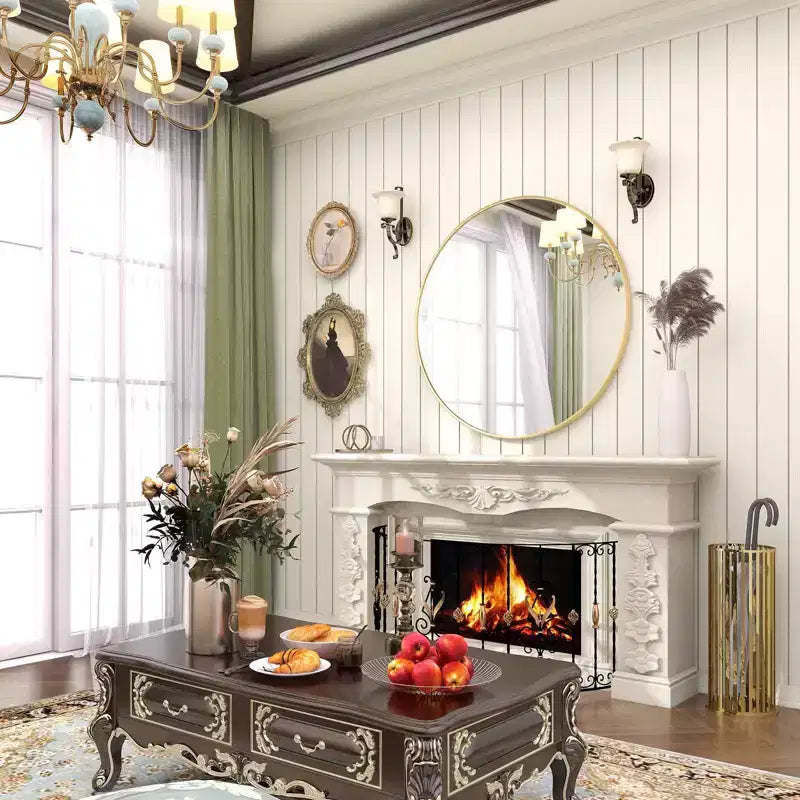 Specchio da Parete Decorativo Rotondo, Cornice in Alluminio Spazzolato Nero, 24/30 Pollici, Bagno Ingresso