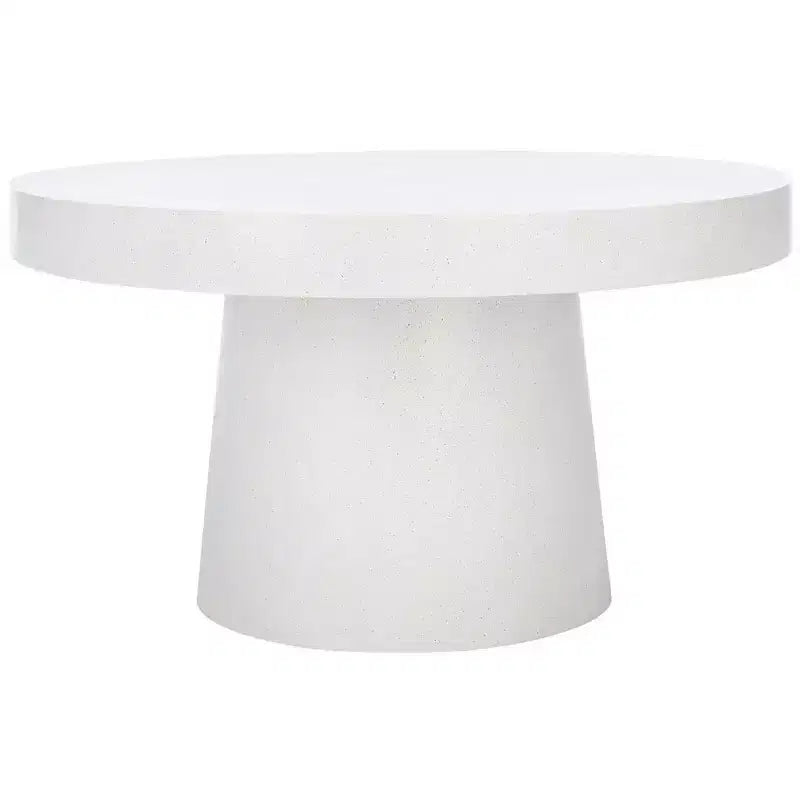Tavolino rotondo, base a piedistallo effetto cemento, diametro 80,3 cm, capacità 36,2 kg, nessun assemblaggio