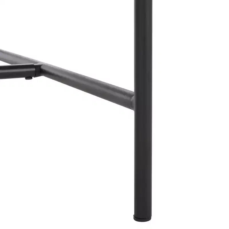 Tavolino da caffè con piano scanalato in legno di abete e base a cavalletto in finto marmo, 106,7 cm L x 59,9 cm P x 41,1 cm H