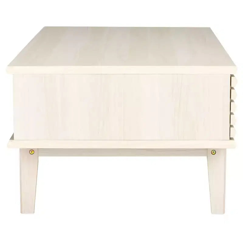 Tavolino da Caffè 2 Ante Ripiano Aperto Facciata a Doghe Legno Nero Distressed, Capacità 82 kg