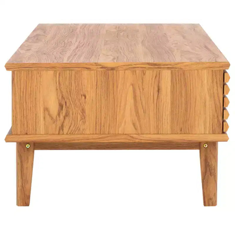 Tavolino da Caffè 2 Ante Ripiano Aperto Facciata a Doghe Legno Nero Distressed, Capacità 82 kg