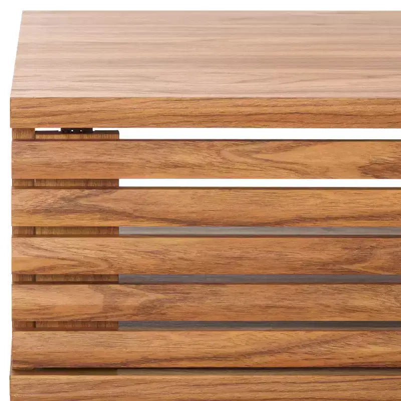 Tavolino da Caffè 2 Ante Ripiano Aperto Facciata a Doghe Legno Nero Distressed, Capacità 82 kg