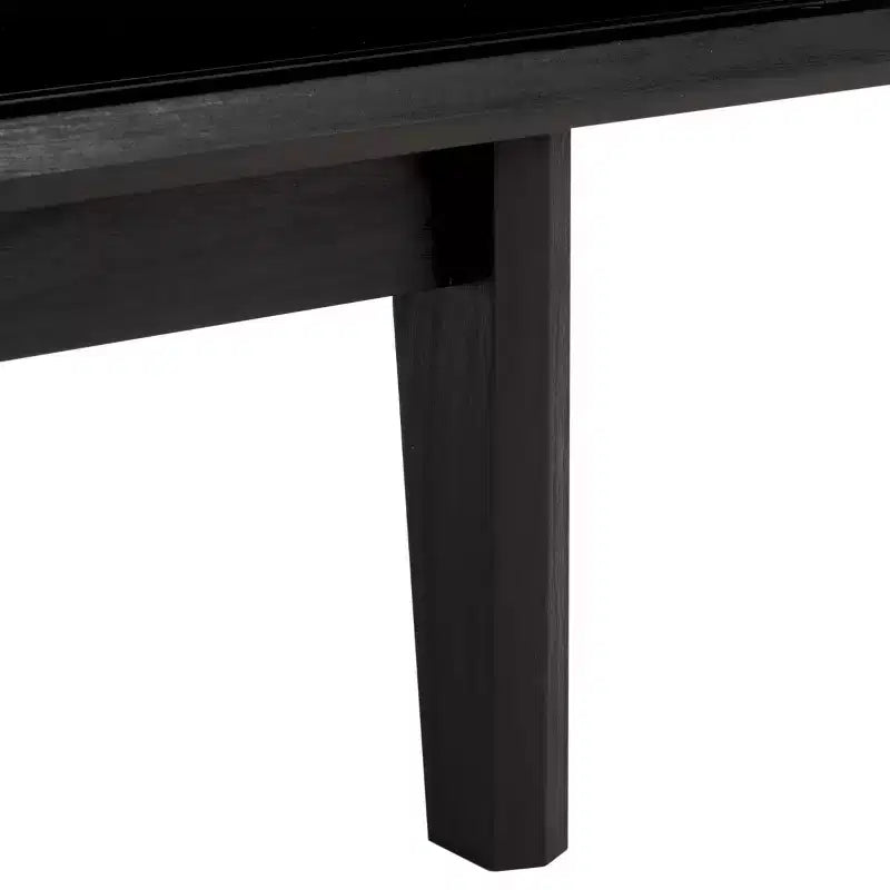 Tavolino da Caffè 2 Ante Ripiano Aperto Facciata a Doghe Legno Nero Distressed, Capacità 82 kg